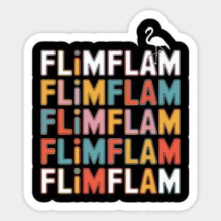 Flim Flam Funny Flamingo Sticker